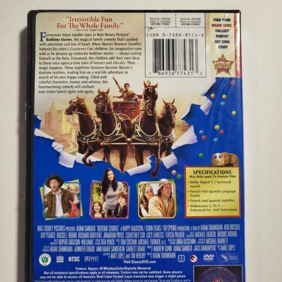 Bedtime Stories (2009) DVD - Disney - Adam Sandler - New Sealed - Picture 2 of 2